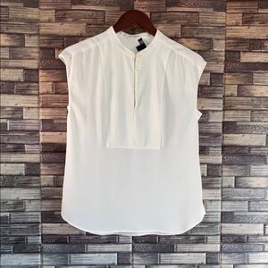 EUC J. Crew  womens white sleeveless polyester blouse top size XS